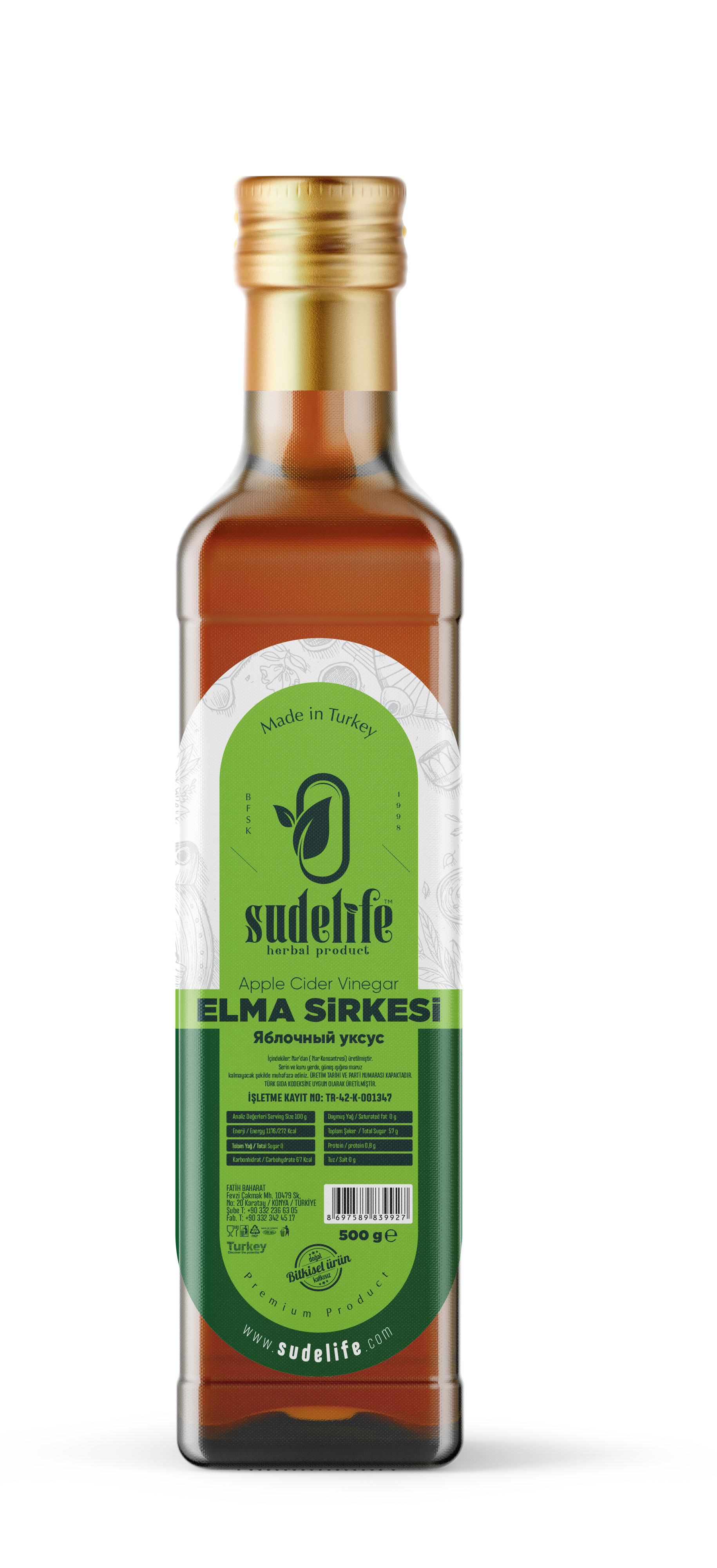 Elma Sirkesi 500 ml (Doğal Fermentasyon)