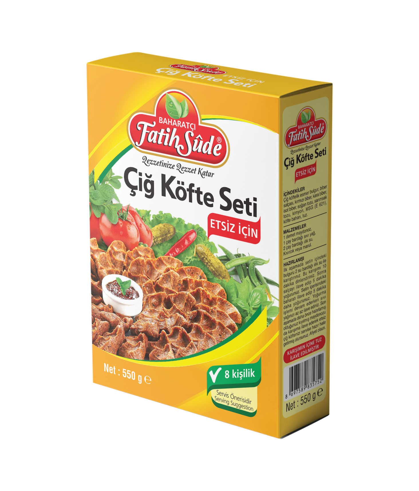 Çiğ Köfte Seti 550 g (Etsiz)